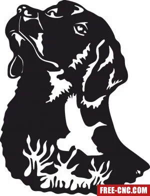 Dog with bird - free dxf download