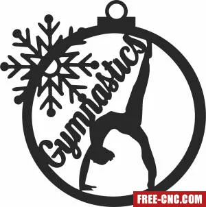 Gymnastic ornament with snow flake - Free dxf for laser cutting and plasma