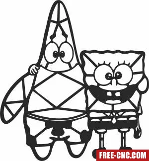 Spongebob and patrick - Download free dxf for cnc plasma cutting