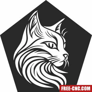 Cat face silhouette - Download free dxf for cnc plasma cutting