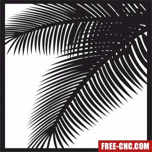 Palm leaves wall art decor - Free dxf download