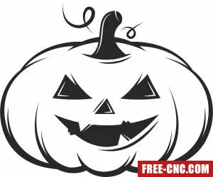 Scary pumpkin halloween art - Free dxf files ready to cut