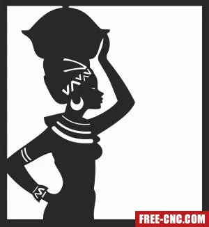 African women clipart - Download free dxf for cnc plasma cutting