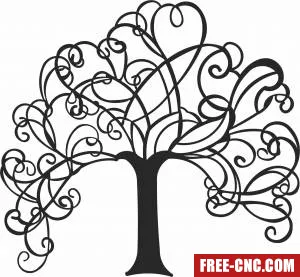 Tree designs wall decor - Free dxf files ready to cut