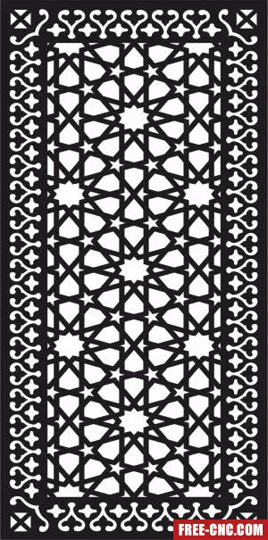Decorative panel wall screen pattern moroccan art - Free dxf files ready to cut Decorative panel wall screen pattern moroccan art - Free dxf files ready to cut
