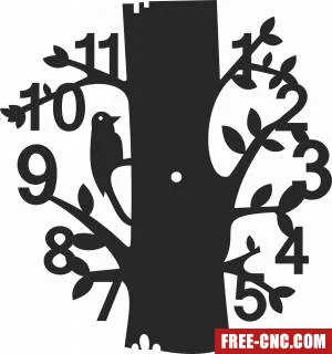 Tree branche wall clock - Free dxf download Tree branche wall clock - Free dxf download
