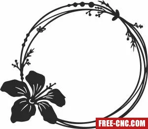 Flower wreath wall arts - Free dxf files ready to cut