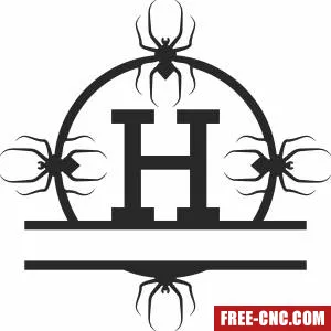 Split monogram h spiders - Download free dxf for cnc plasma cutting