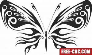 Butterfly clipart floral - Free dxf download