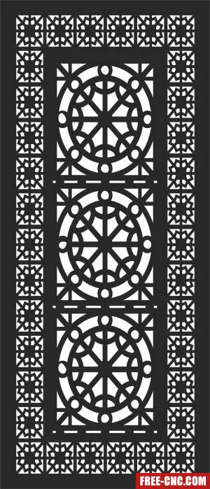 Decorative door decorative wall screen pattern - Free dxf for laser cutting and plasma