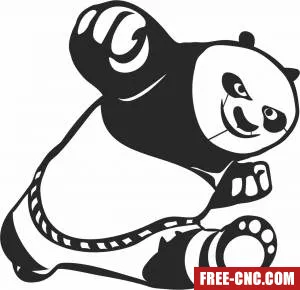 Kung fu panda clipart - Free dxf files ready to cut