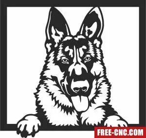 German shepherd dog clipart - Free dxf download