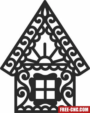 Christmas house clipart - Download free dxf for cnc plasma cutting