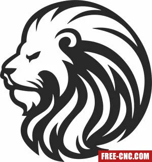 Lion face clipart - Free dxf files ready to cut