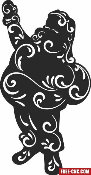 Santa clause christmas clipart - Free dxf for laser cutting and plasma