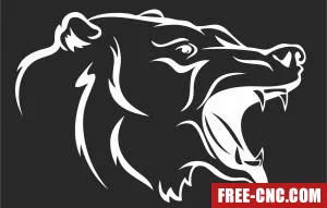 Bear head clipart - Free dxf files ready to cut