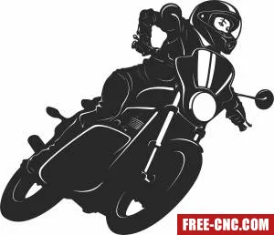 Girl women on motorcycles - Download free dxf for cnc plasma cutting