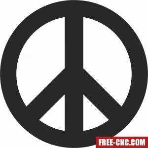 Peace sign logo - Free dxf files ready to cut