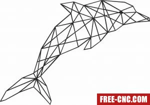 Geometric polygon dolphin - Free dxf for laser cutting and plasma