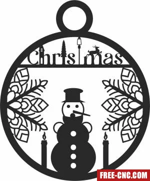 Christmas snowman ornament - Download free dxf for cnc plasma cutting