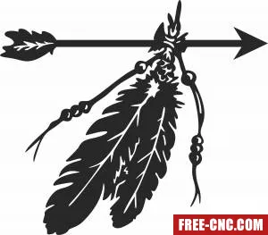 Feather arrow decor sign - Free dxf files ready to cut