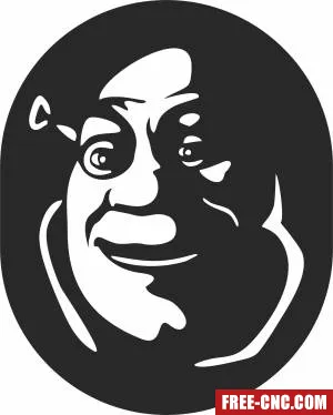 Shrek face clipart - Free dxf for laser cutting and plasma