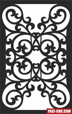 Wall screen decorative pattern door - Free dxf for laser cutting and plasma Wall screen decorative pattern door - Free dxf for laser cutting and plasma