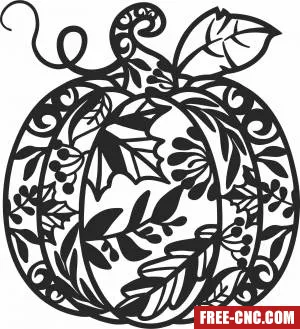 Pumpkin flowers cliparts - Free dxf for laser cutting and plasma