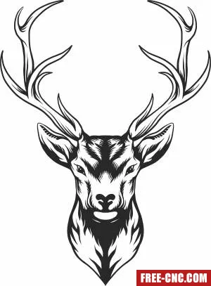 Deer head silhouette - Download free dxf for cnc plasma cutting