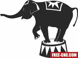 Circus elephant cliparts - Free dxf for laser cutting and plasma