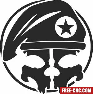 Skull soldier art - Free dxf for laser cutting and plasma