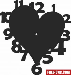 Heart wall clock vinyl - Download free dxf for cnc plasma cutting