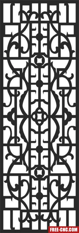 Decorative pattern wall screen panel - free dxf download