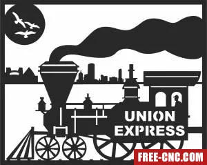 Steam train union express - Download free dxf for cnc plasma cutting