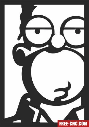 Homer simpson wall clipart - Download free dxf for cnc plasma cutting