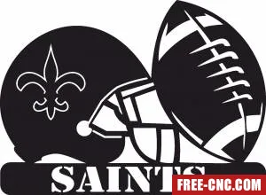 New orleans saints nfl helmet logo - free dxf download