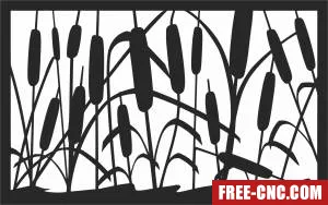 Nature flower scene wall decor - Free dxf for laser cutting and plasma