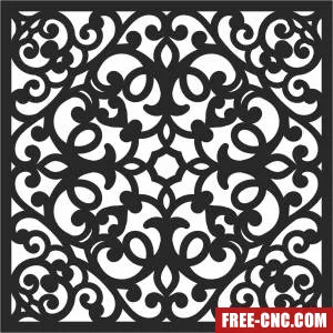 Decorative pattern screen pattern door - Free dxf for laser cutting and plasma