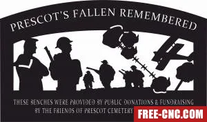 Prescot fallen remembered soldiers scene remembrance day - Free dxf files ready to cut