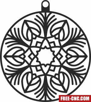 Snowflakes christmas mandala ball ornament - Free dxf for laser cutting and plasma