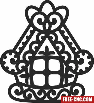 Christmas house clipart - Download free dxf for cnc plasma cutting
