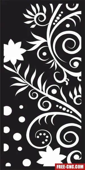 Decorative screen panel floral pattern - free dxf download Decorative screen panel floral pattern - free dxf download
