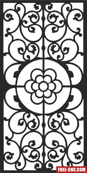 Pattern decorative door wall - Free dxf download