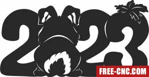 2023 rabbit new year decor - Download free dxf for cnc plasma cutting