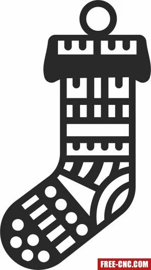 Christmas sock ornament - Free dxf for laser cutting and plasma