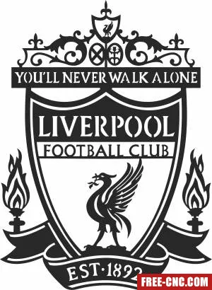 Liverpool fc football club premier league logo - Free dxf files ready to cut