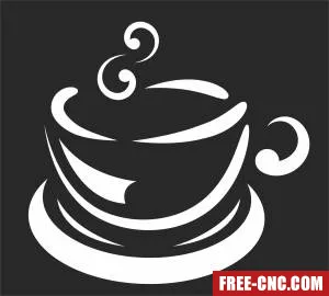 Coffee cup art sign - Free dxf download