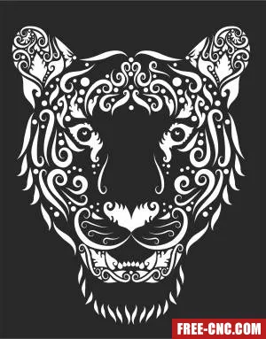 Mohendi tiger wild stencil - Download free dxf for cnc plasma cutting