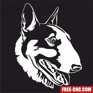 Bull terrier dogs wall decor - Free dxf for laser cutting and plasma