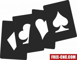 Wall art cards poker - Free dxf for laser cutting and plasma